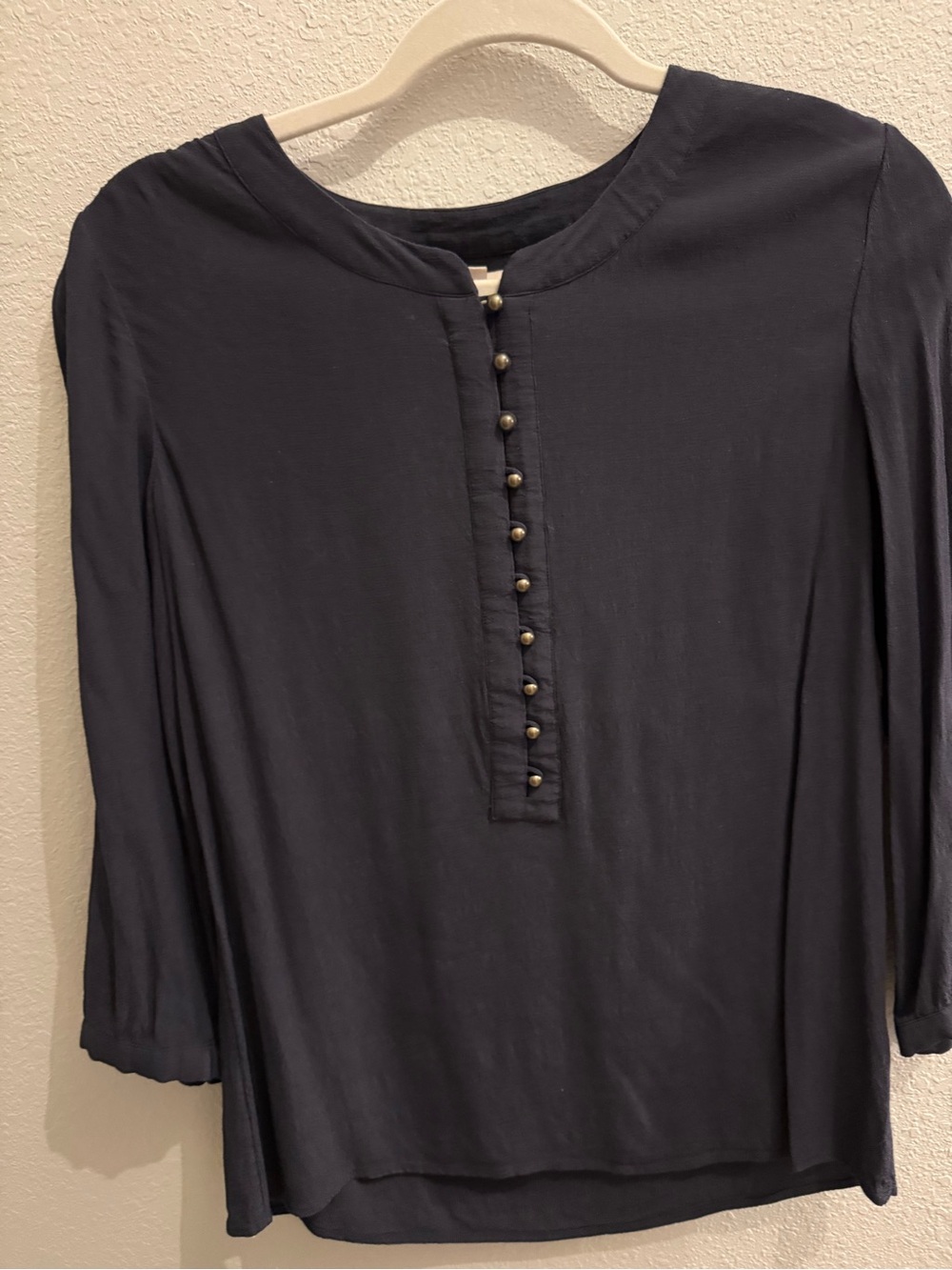 Banana Republic Navy Blue Button-Front Blouse - Size S
